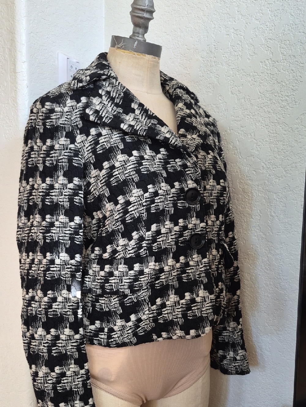 Talbots Petites,Wool Jacket w/Interwoven threading Pattern & Flap Pockets Sz 4P